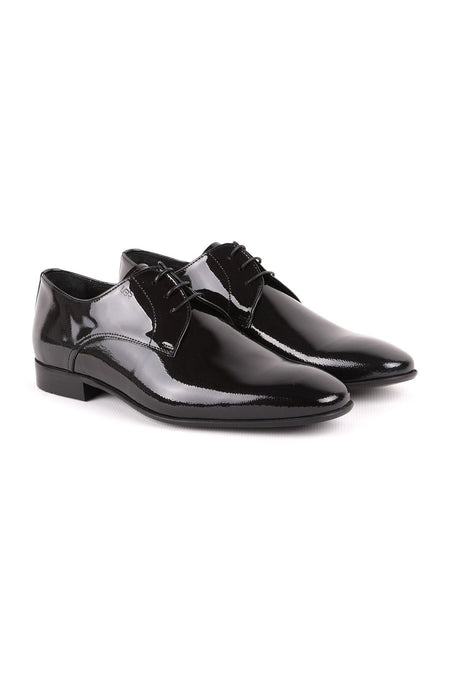 L3744 Patent Leather Men's Classic Shoes BLACK - MALLTURK