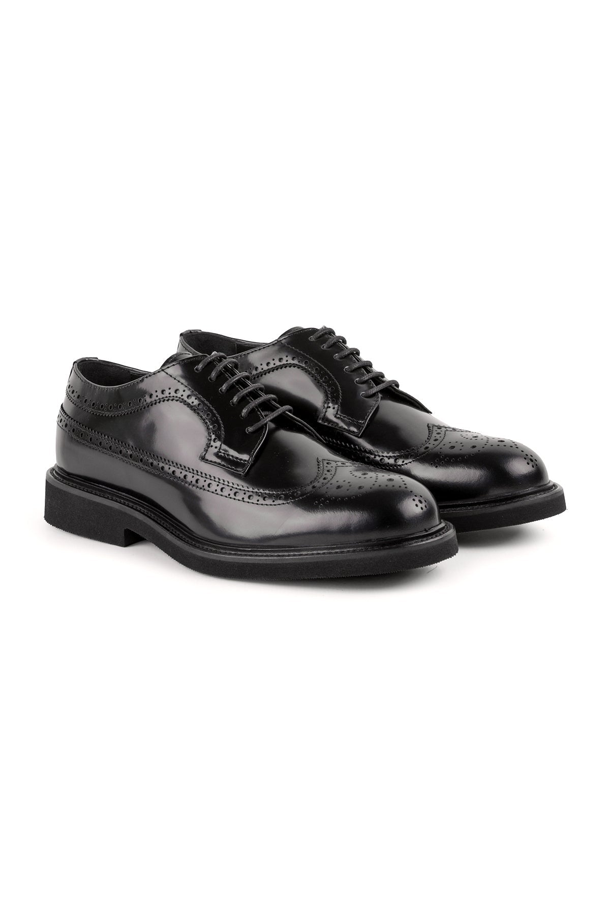L3814 Open Leather Men's Casual Shoes Eva Black - MALLTURK