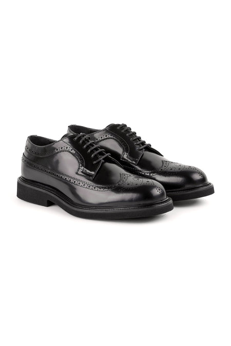 L3814 Open Leather Men's Casual Shoes Eva Black - MALLTURK