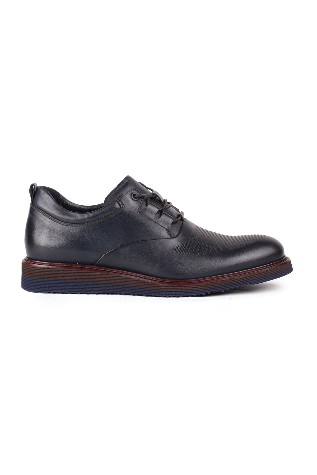 L4206 Casual Men's Leather Shoes Navy Blue - MALLTURK