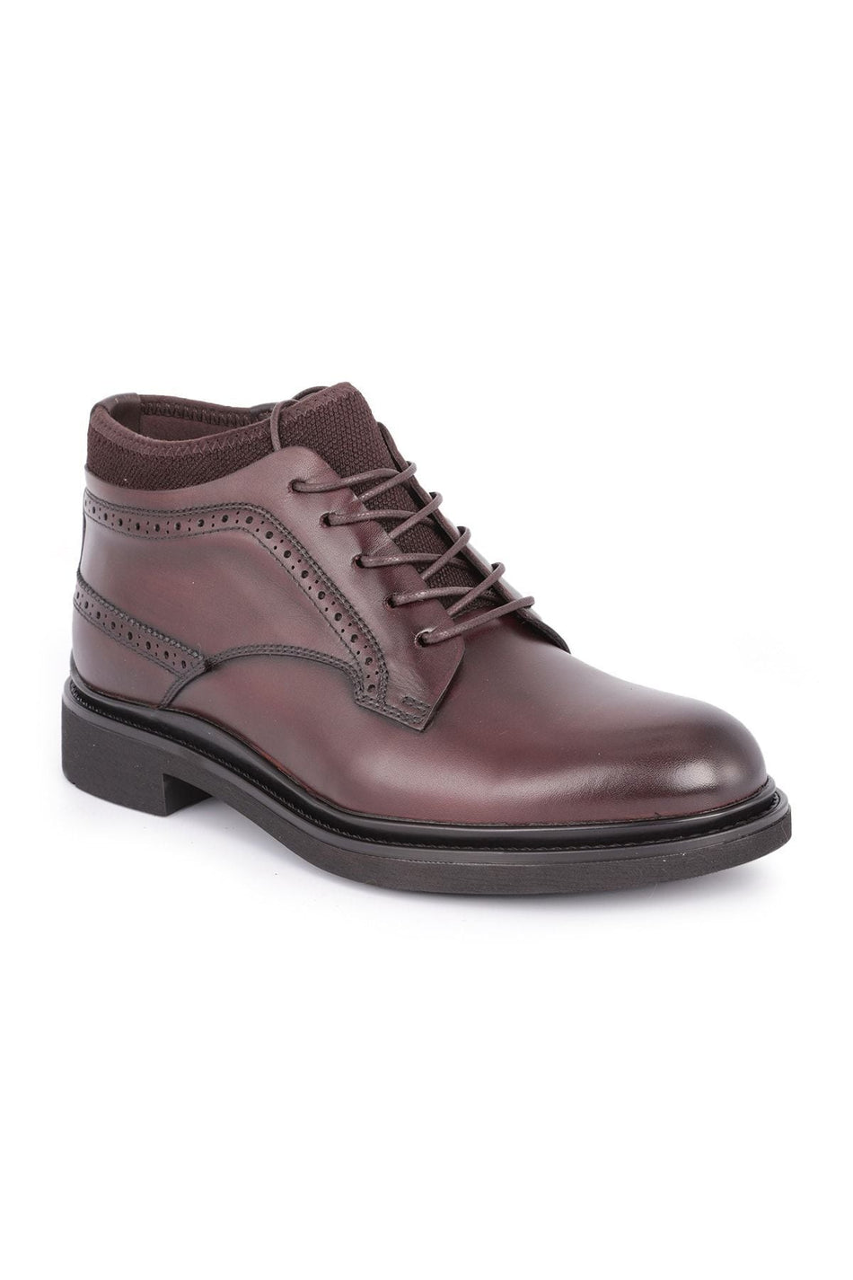 L4377 Leather Men's Boots Brown - MALLTURK