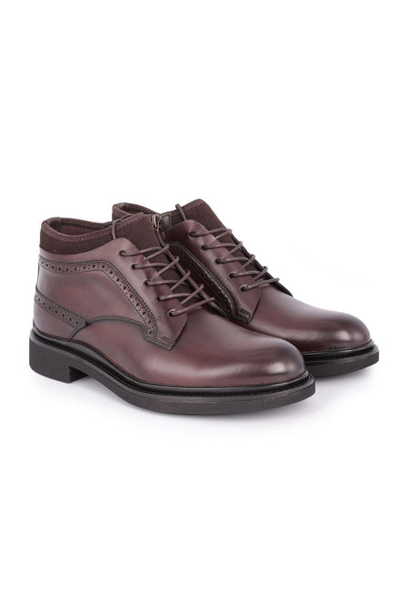 L4377 Leather Men's Boots Brown - MALLTURK