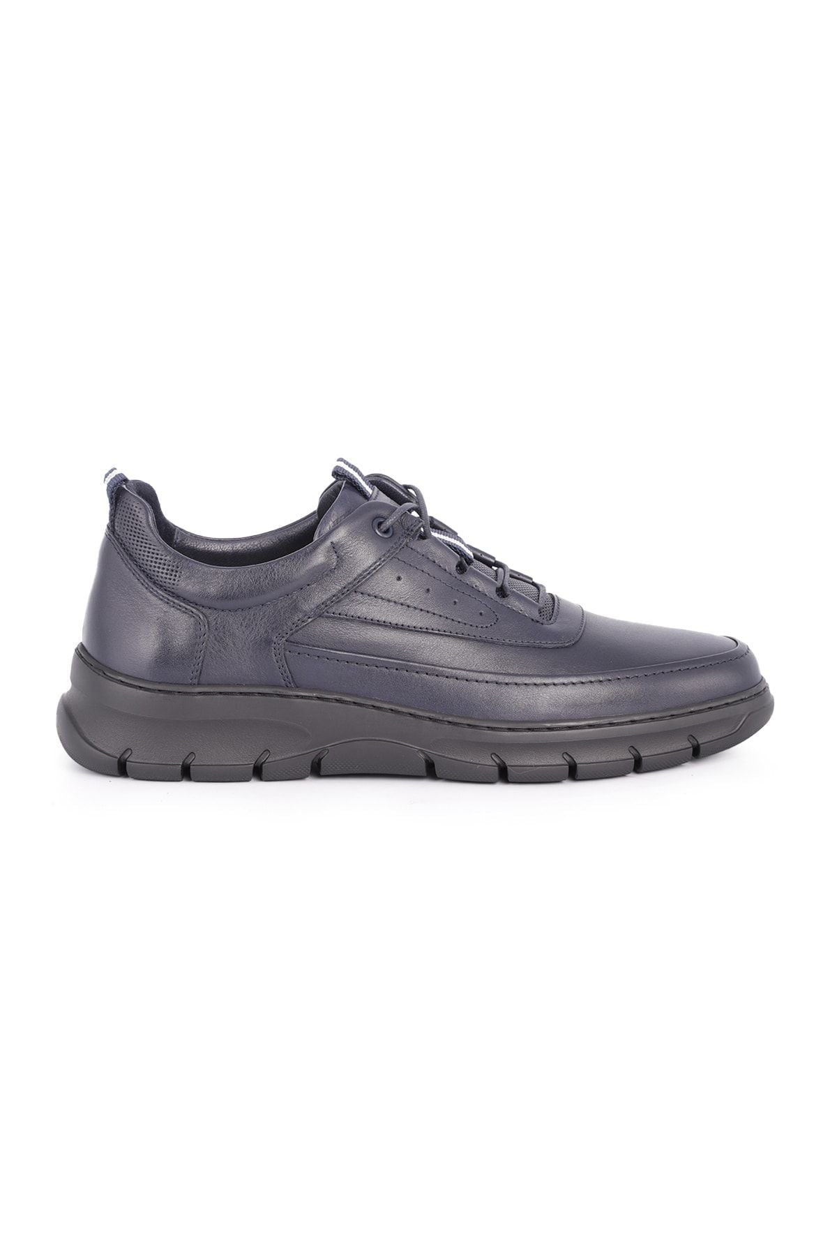 L4501 Leather Men's Casual Shoes Navy Blue - MALLTURK