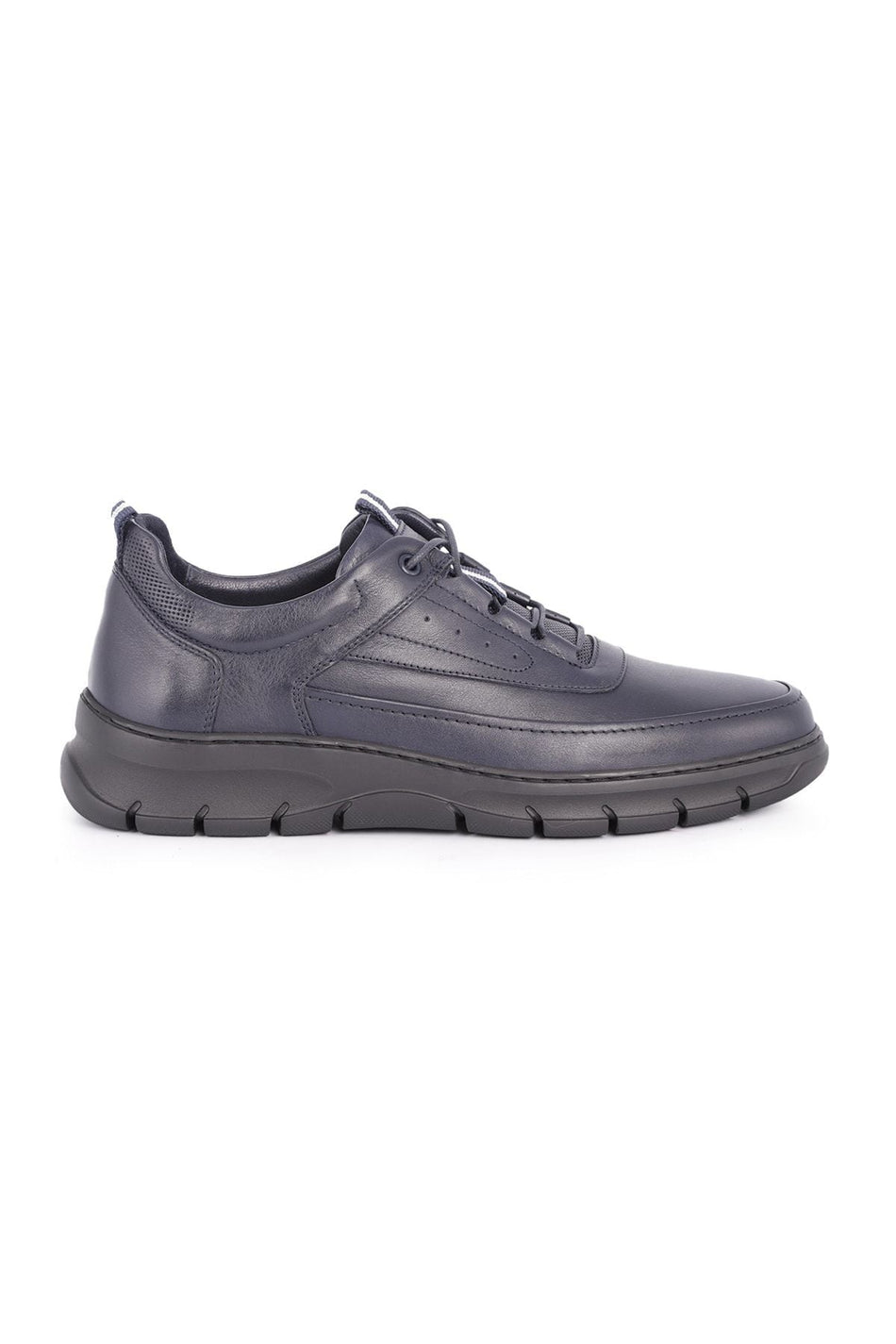 L4501 Leather Men's Casual Shoes Navy Blue - MALLTURK