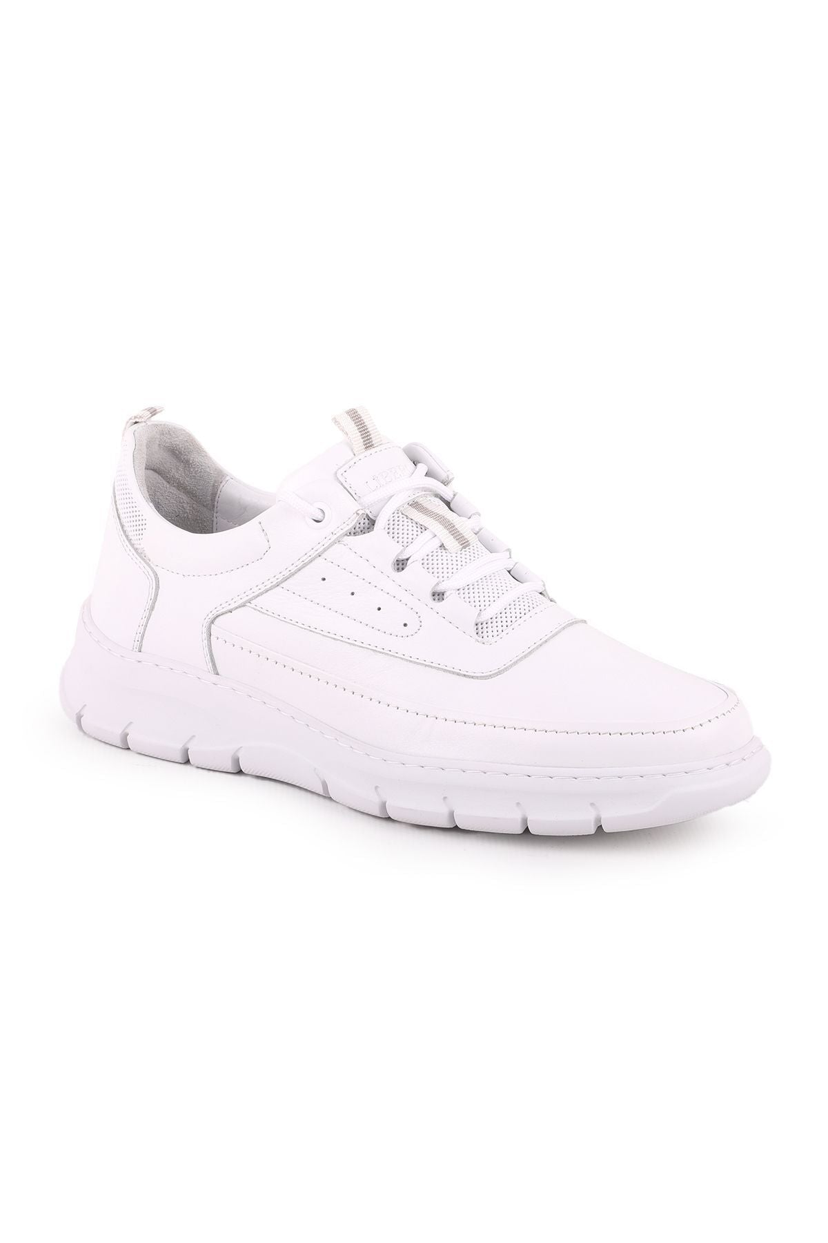 L4501 Leather Men's Casual Shoes White - MALLTURK