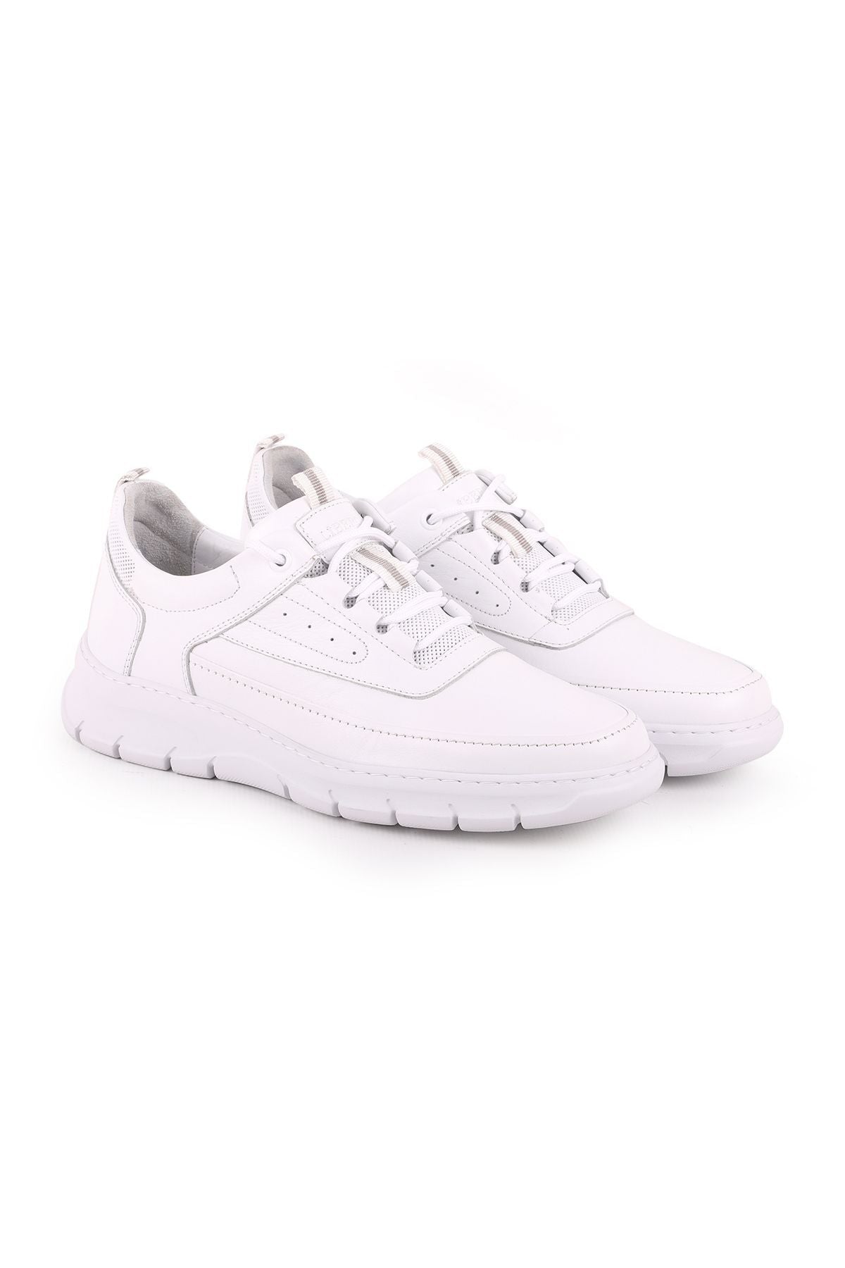 L4501 Leather Men's Casual Shoes White - MALLTURK