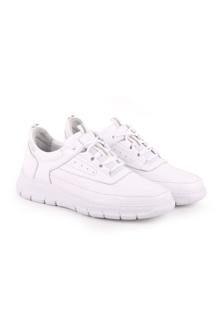 L4501 Leather Men's Casual Shoes White - MALLTURK