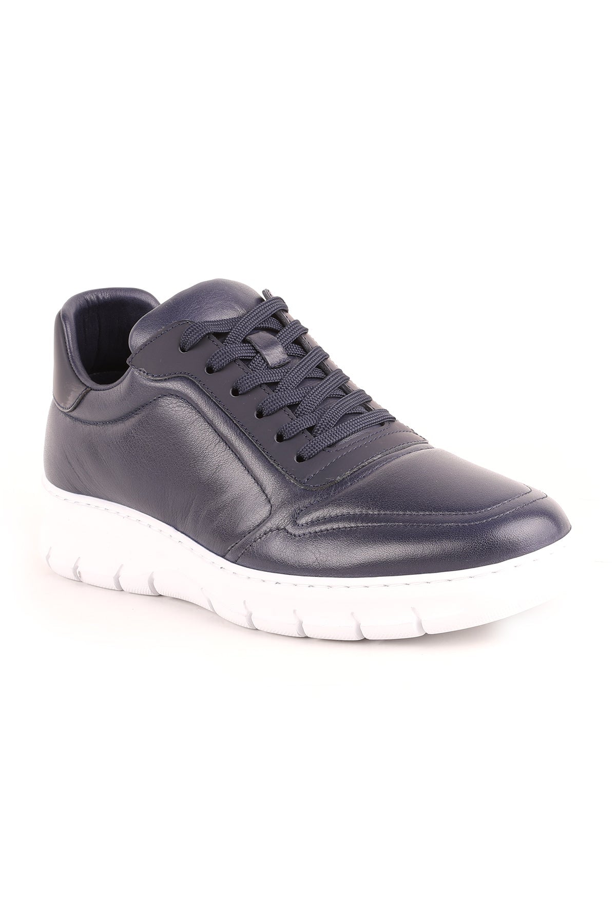 L4502 Comfort Leather Men's Sneakers Navy Blue - MALLTURK