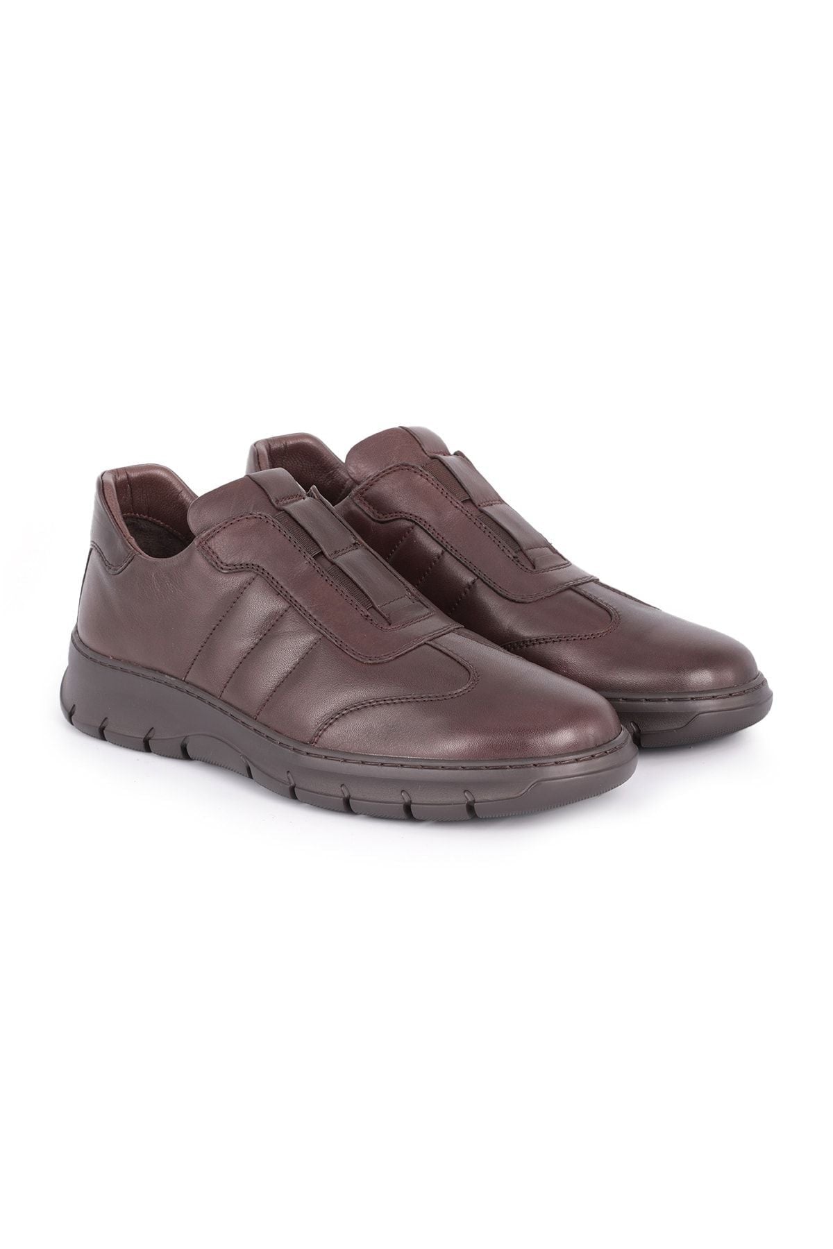 L4523 Leather Men's Casual Shoes Brown - MALLTURK