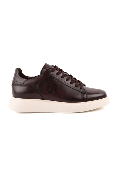 L4617 Leather Men's Sports Shoes Brown-white - MALLTURK
