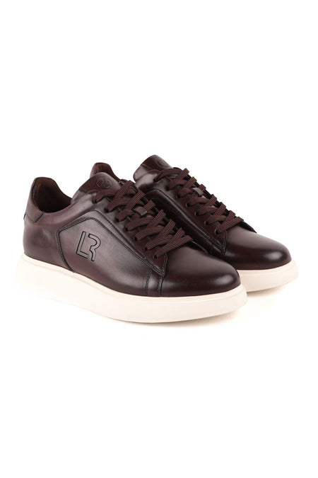 L4617 Leather Men's Sports Shoes Brown-white - MALLTURK