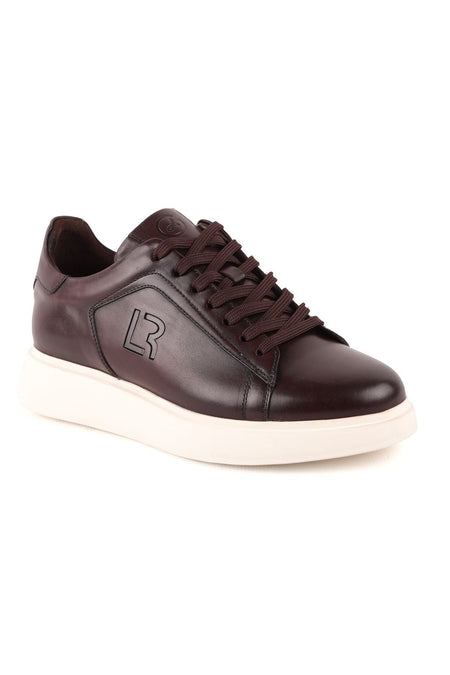 L4617 Leather Men's Sports Shoes Brown-white - MALLTURK