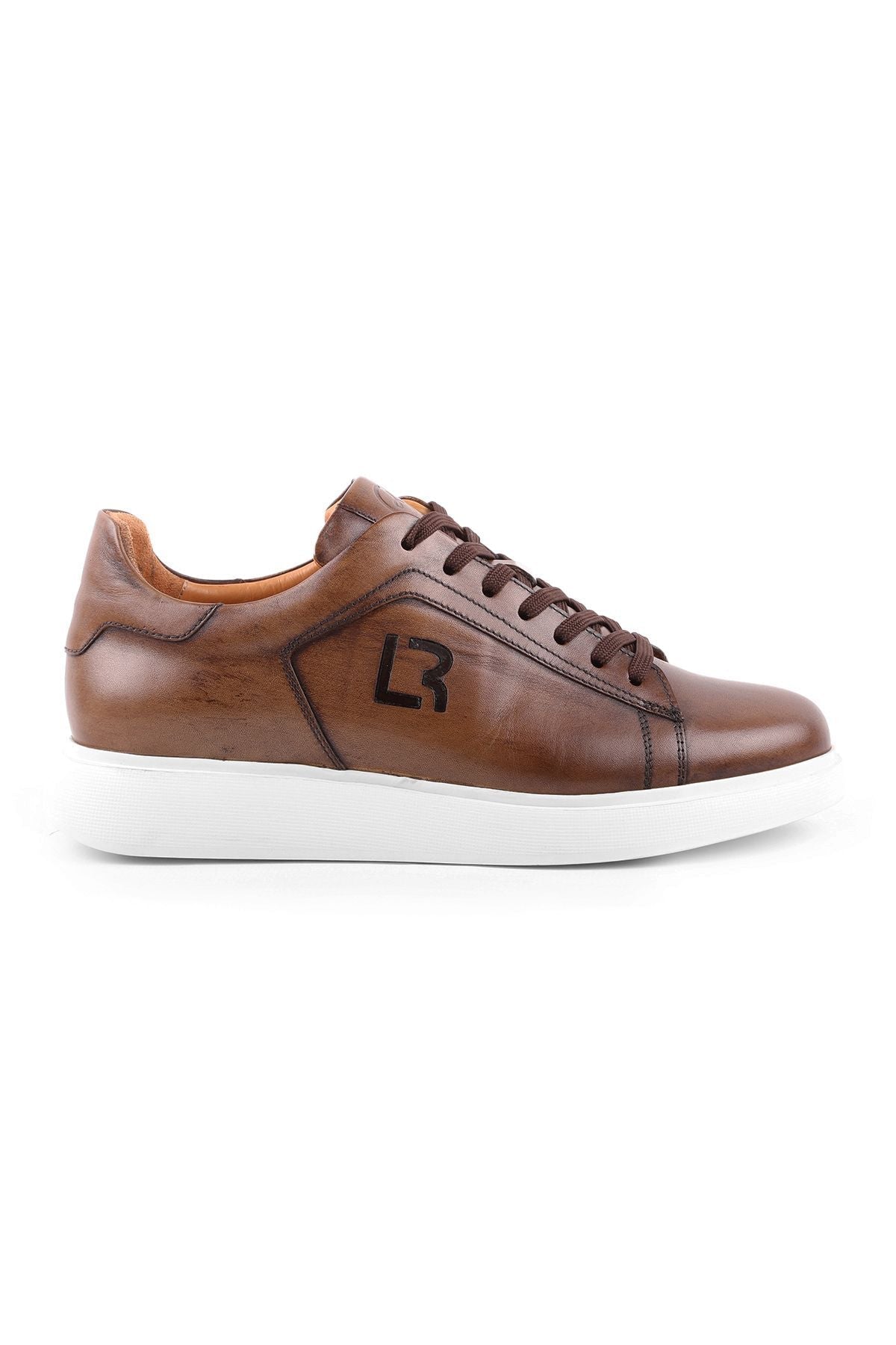 L4617 Leather Men's Sports Shoes Walnut - MALLTURK