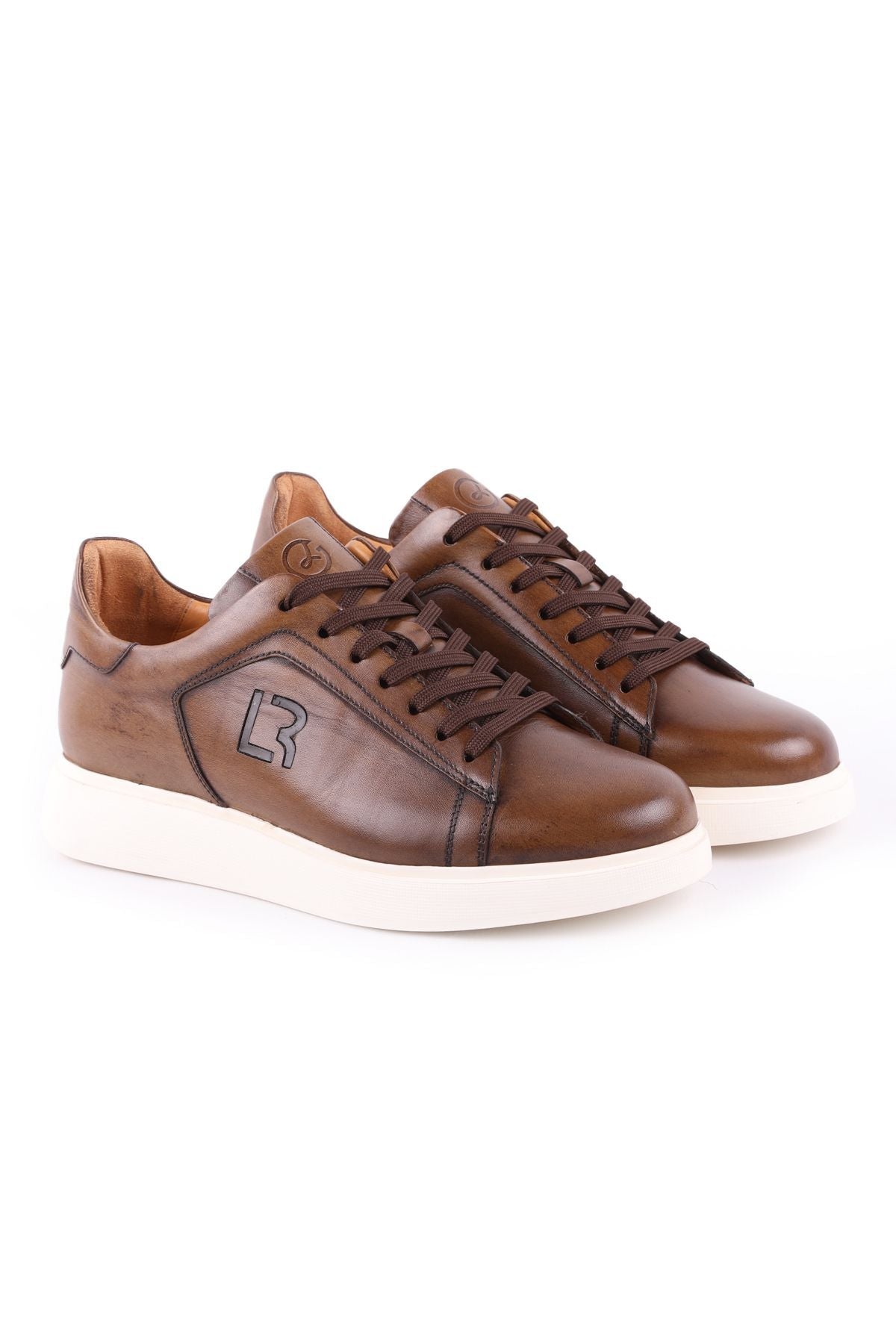 L4617 Leather Men's Sports Shoes Walnut - MALLTURK