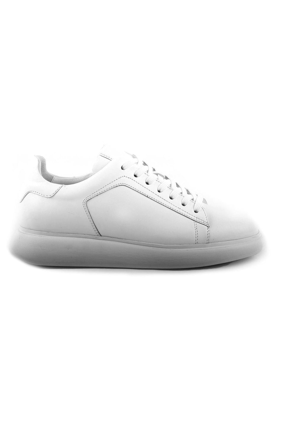 L4617 Model Leather White Men's Sports Shoes - MALLTURK