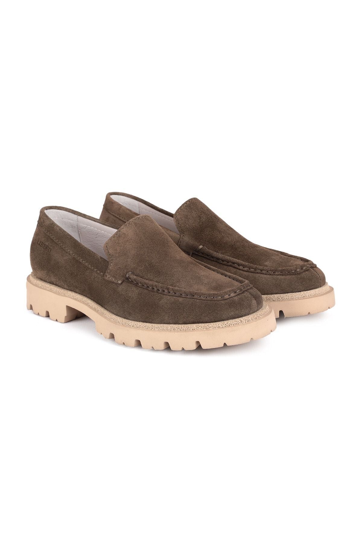 L4686 Suede Leather Men's Casual Shoes Khaki - MALLTURK