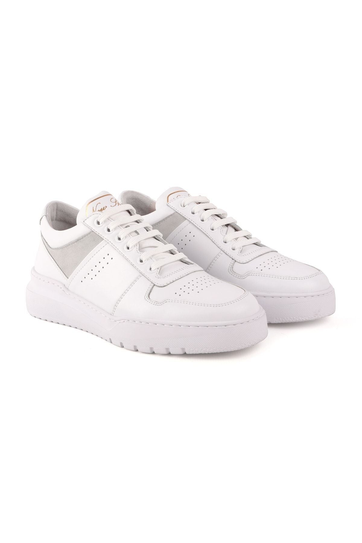 L4705 Leather Men's Casual Shoes White - MALLTURK