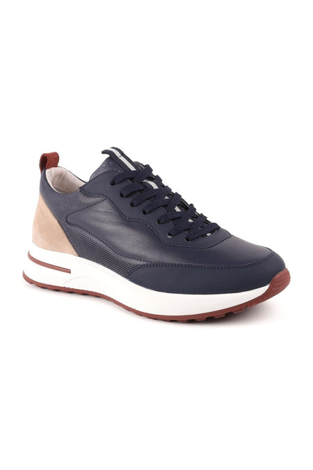 L4722 Casual Leather Men's Shoes Navy Blue - MALLTURK