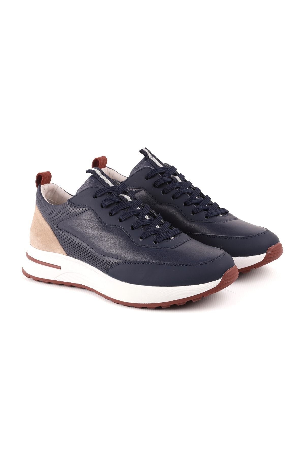 L4722 Casual Leather Men's Shoes Navy Blue - MALLTURK