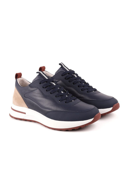 L4722 Casual Leather Men's Shoes Navy Blue - MALLTURK