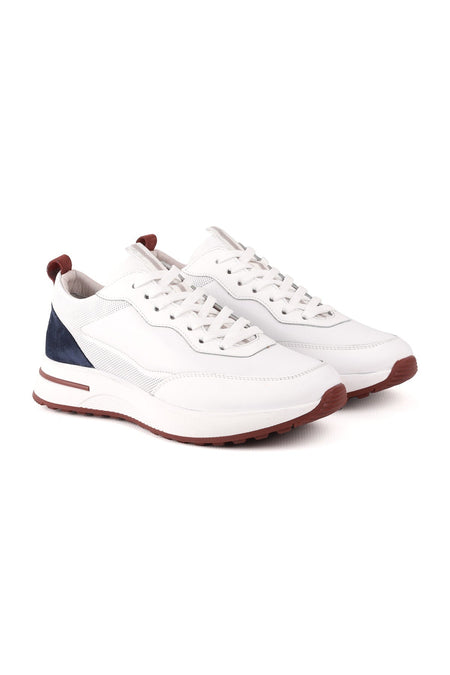 L4722 Men's Leather Casual Shoes White - MALLTURK