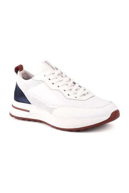 L4722 Men's Leather Casual Shoes White - MALLTURK