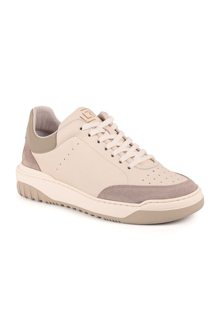 L4728 Leather Men's Casual Shoes BONE - MALLTURK