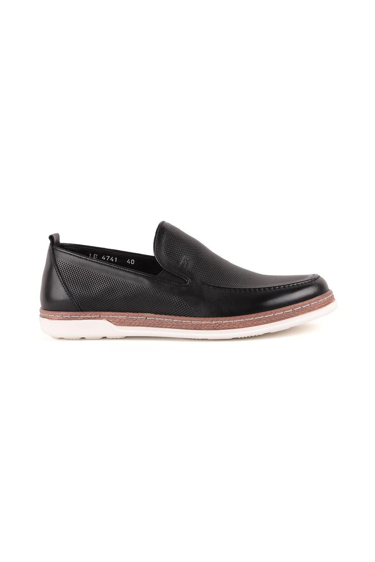L4741 Leather Men's Loafer Shoes BLACK - MALLTURK