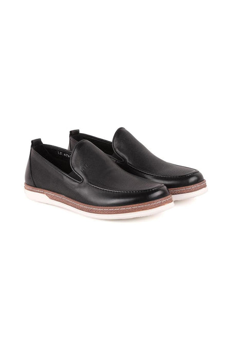 L4741 Leather Men's Loafer Shoes BLACK - MALLTURK