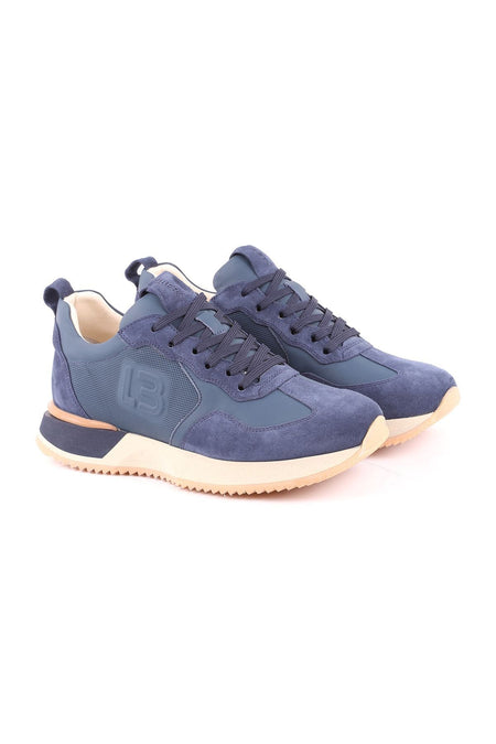 L4772-1 Men's Sneakers - Suede Leather, DARK BLUE - MALLTURK