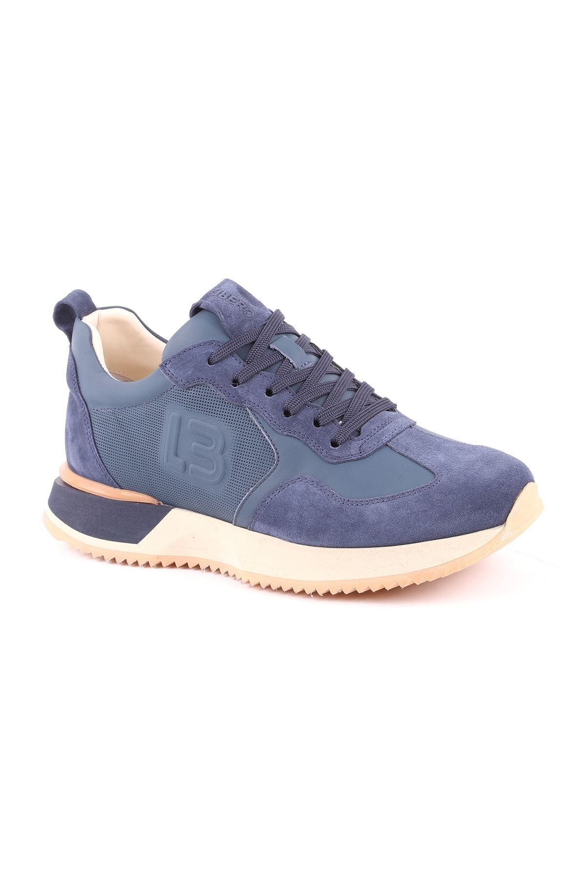 L4772-1 Men's Sneakers - Suede Leather, DARK BLUE - MALLTURK