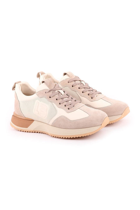 L4772-1 Men's Suede Leather Sneakers - Bone Beige - MALLTURK