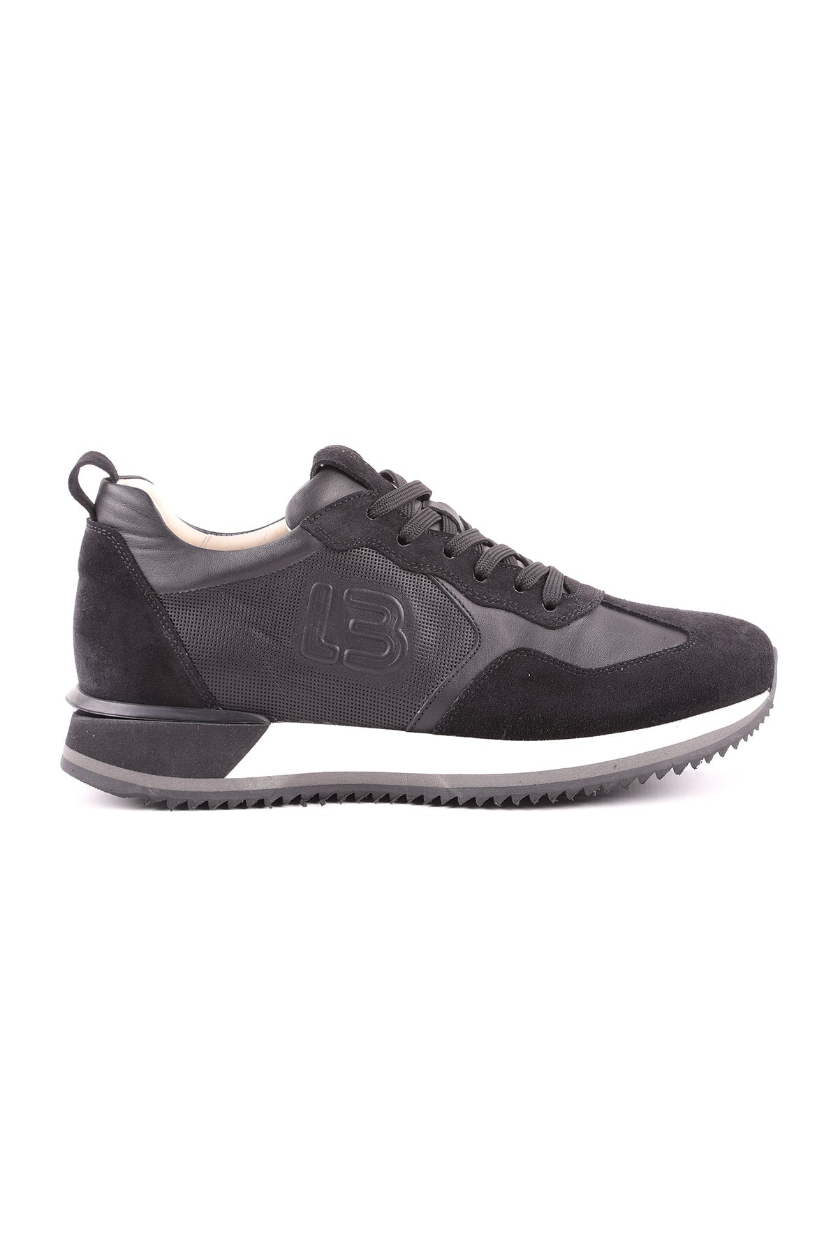 L4772-1 Suede Leather Men's Athletic Shoes BLACK - MALLTURK