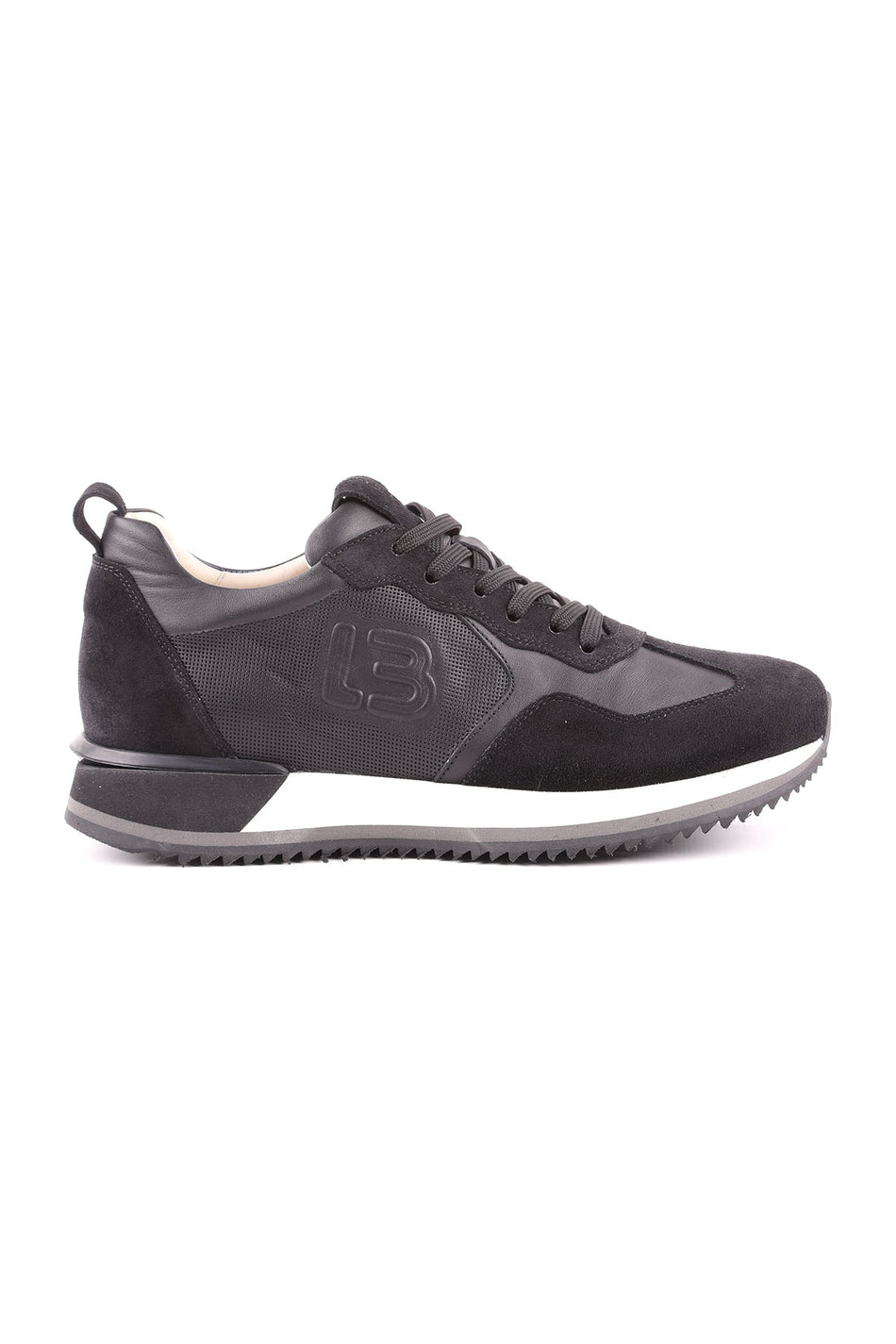 L4772-1 Suede Leather Men's Athletic Shoes BLACK - MALLTURK