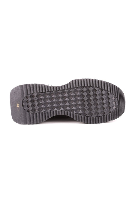 L4772-1 Suede Leather Men's Athletic Shoes BLACK - MALLTURK