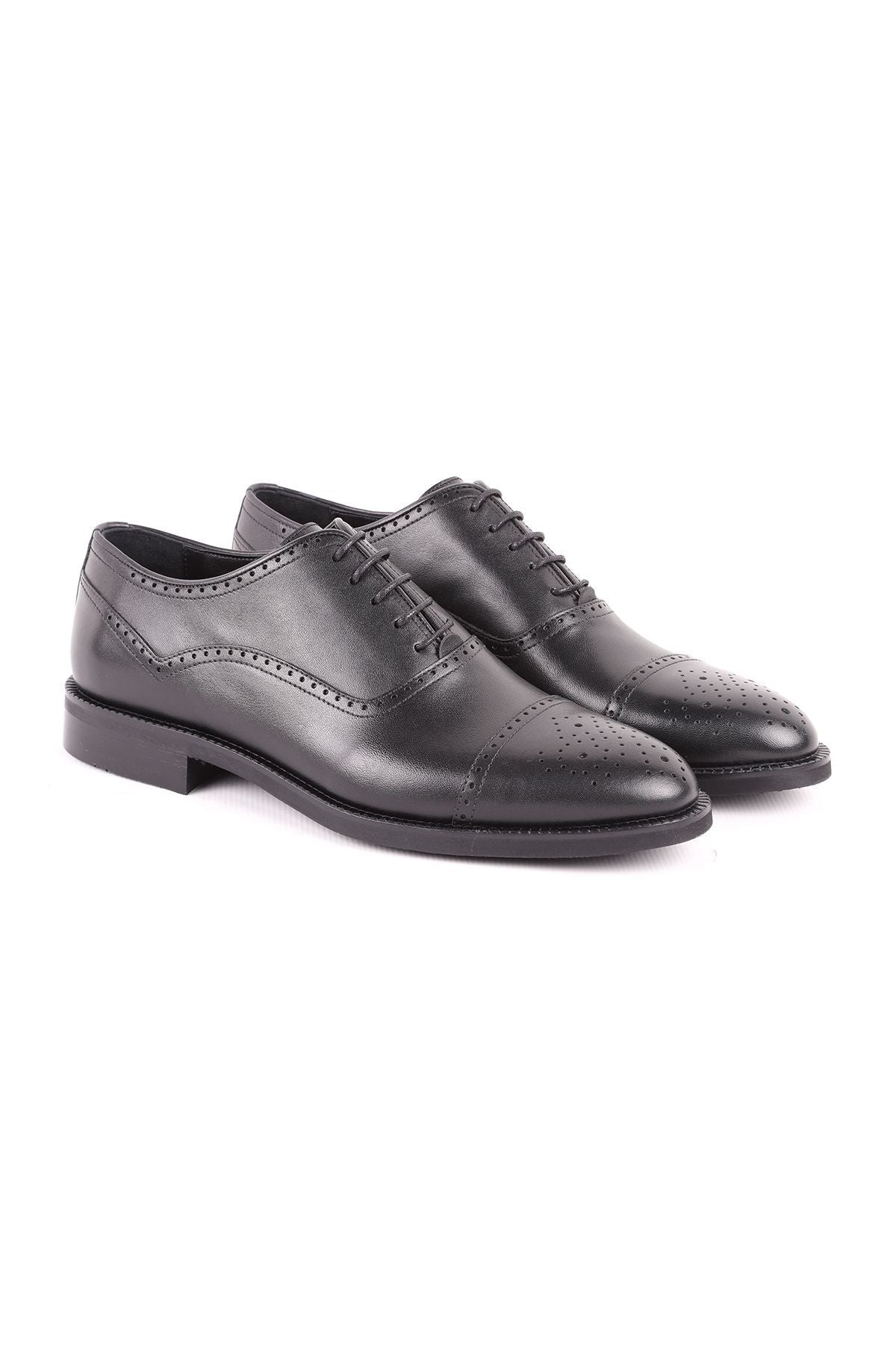 L4781 Classic Leather Men's Shoes Black - MALLTURK