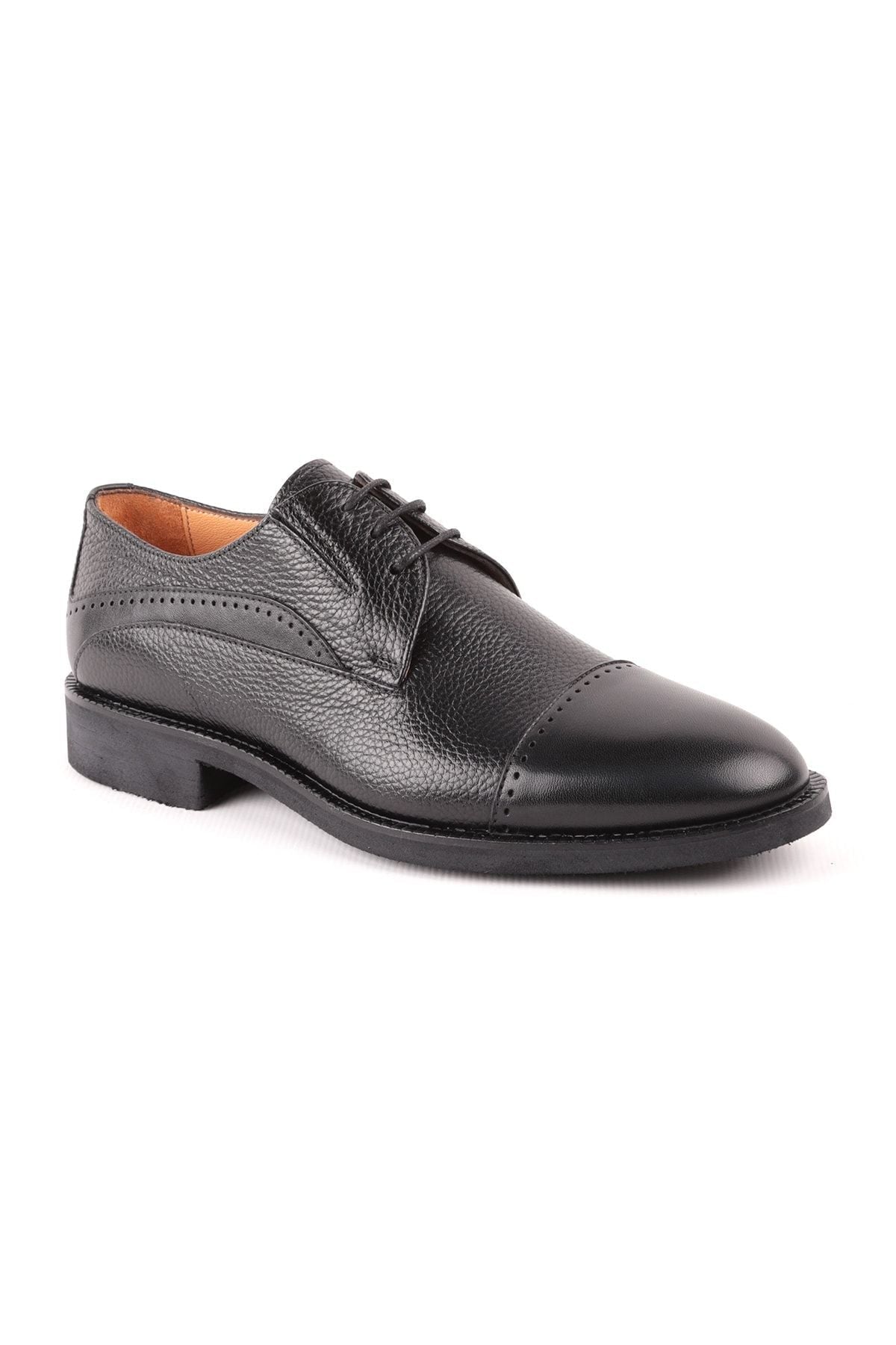 L4782 Leather Men's Classic Shoes Black - MALLTURK
