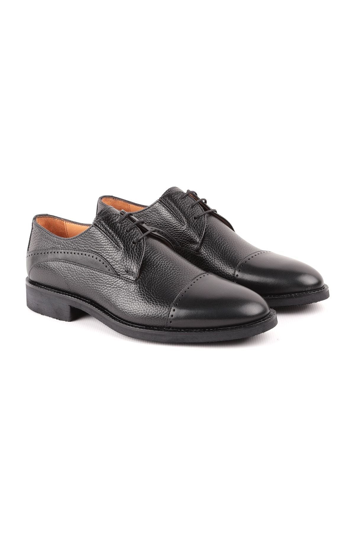 L4782 Leather Men's Classic Shoes Black - MALLTURK