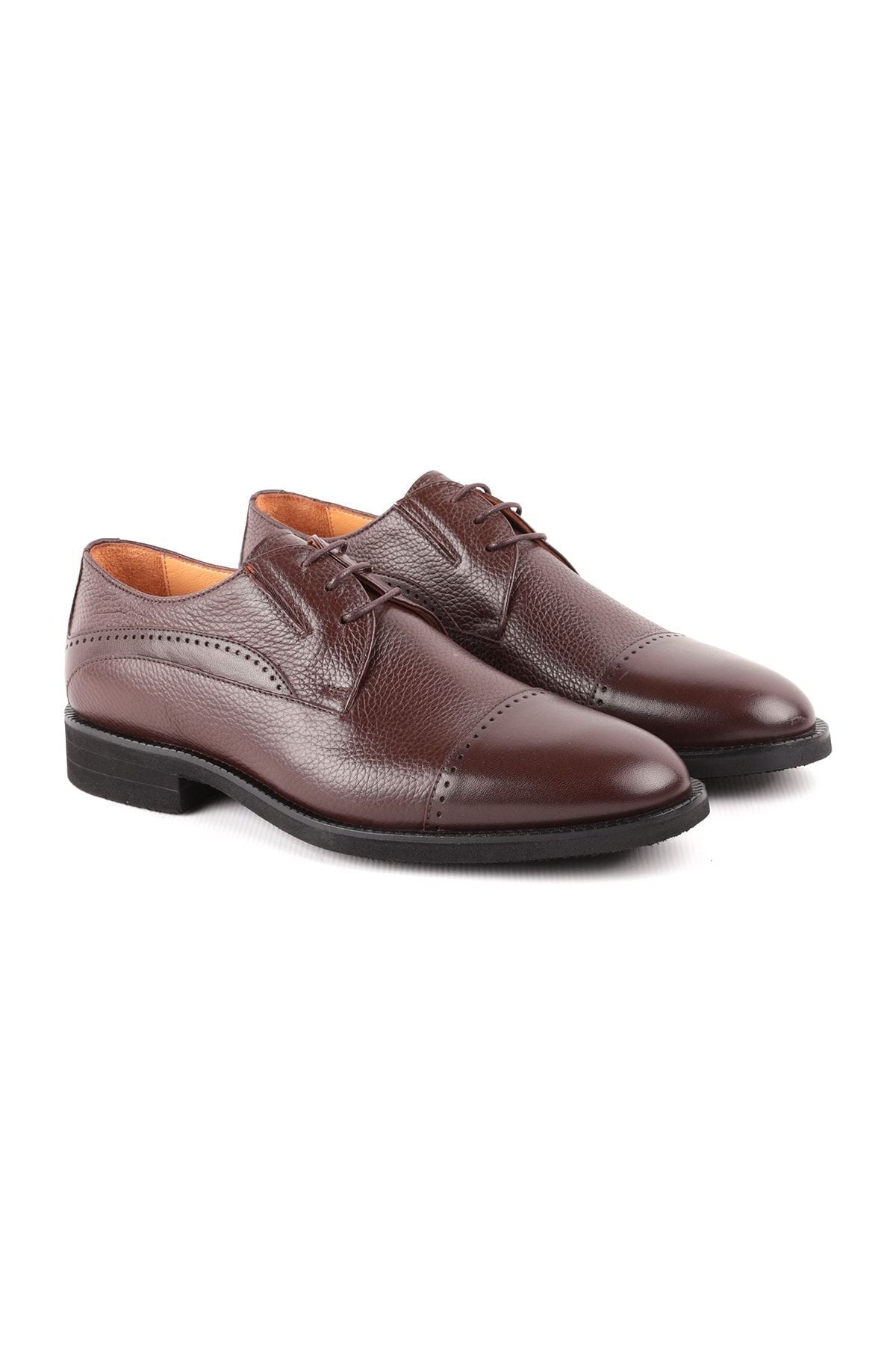 L4782 Leather Men's Classic Shoes Brown - MALLTURK