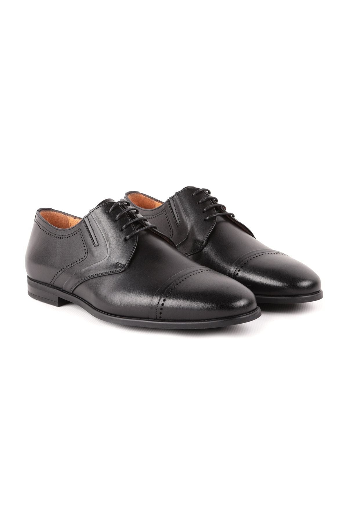 L4796 Leather Men's Classic Shoes Black - MALLTURK