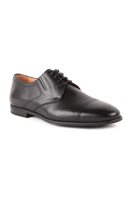 L4796 Leather Men's Classic Shoes Black - MALLTURK