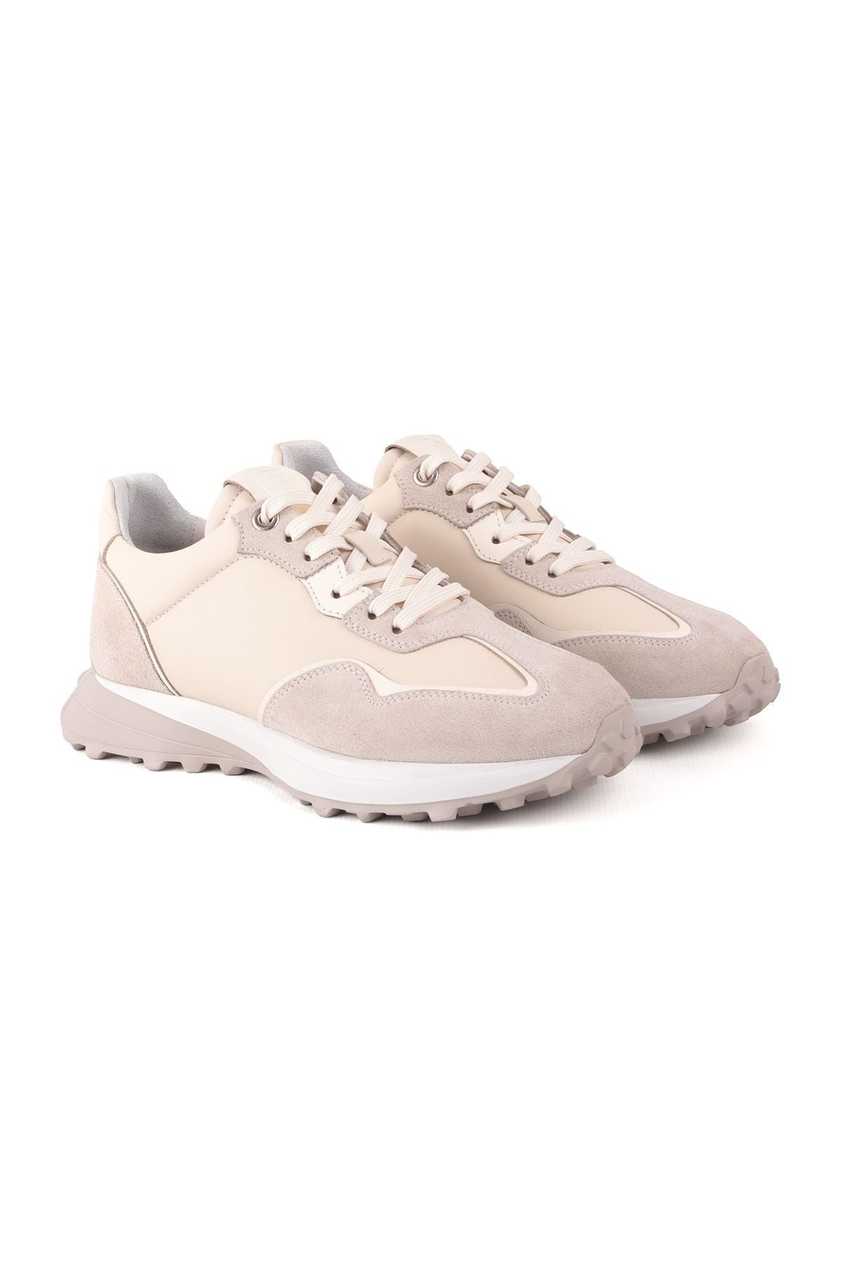 L4821 Suede Leather Men's Sneakers Bone - MALLTURK