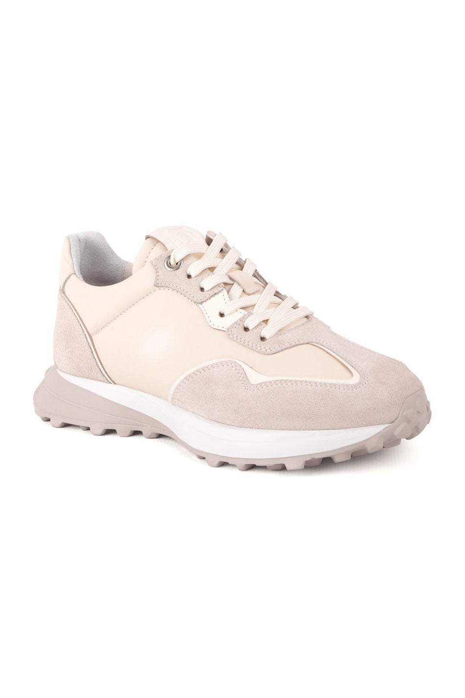 L4821 Suede Leather Men's Sneakers Bone - MALLTURK