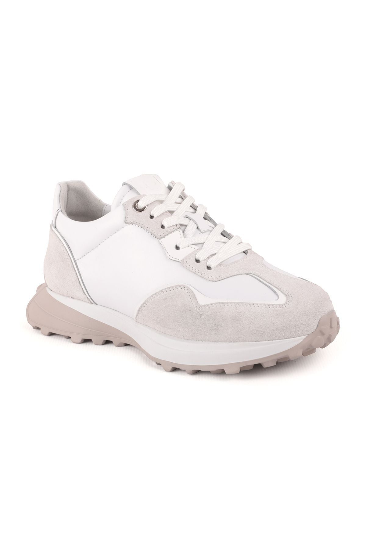 L4821 Suede Leather Men's Sneakers White - MALLTURK