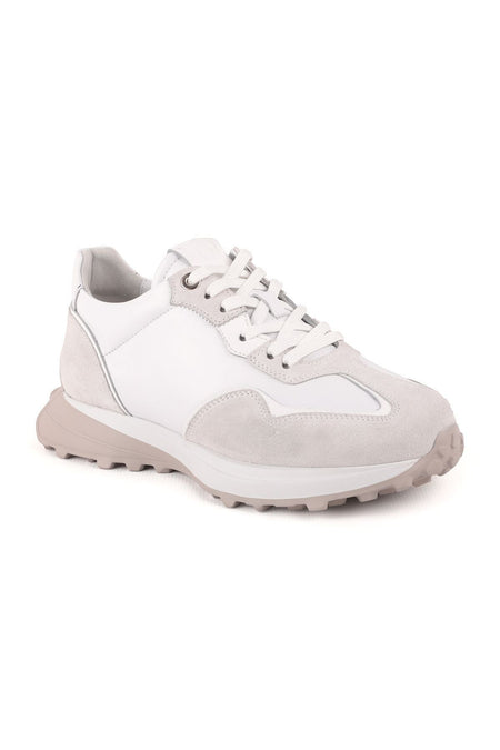 L4821 Suede Leather Men's Sneakers White - MALLTURK