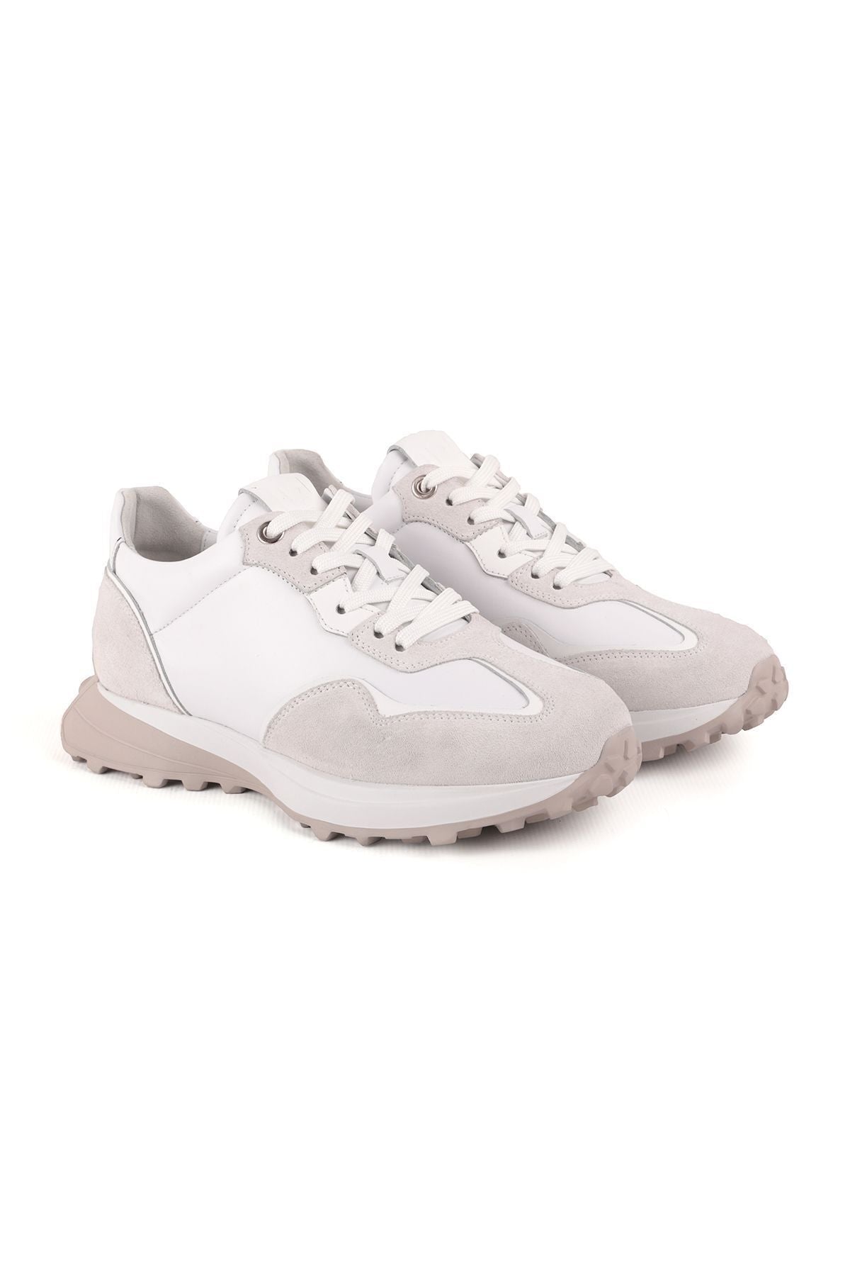 L4821 Suede Leather Men's Sneakers White - MALLTURK