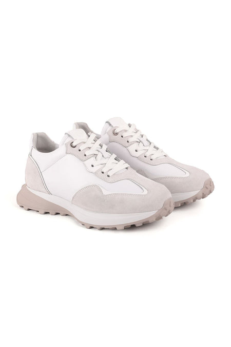 L4821 Suede Leather Men's Sneakers White - MALLTURK