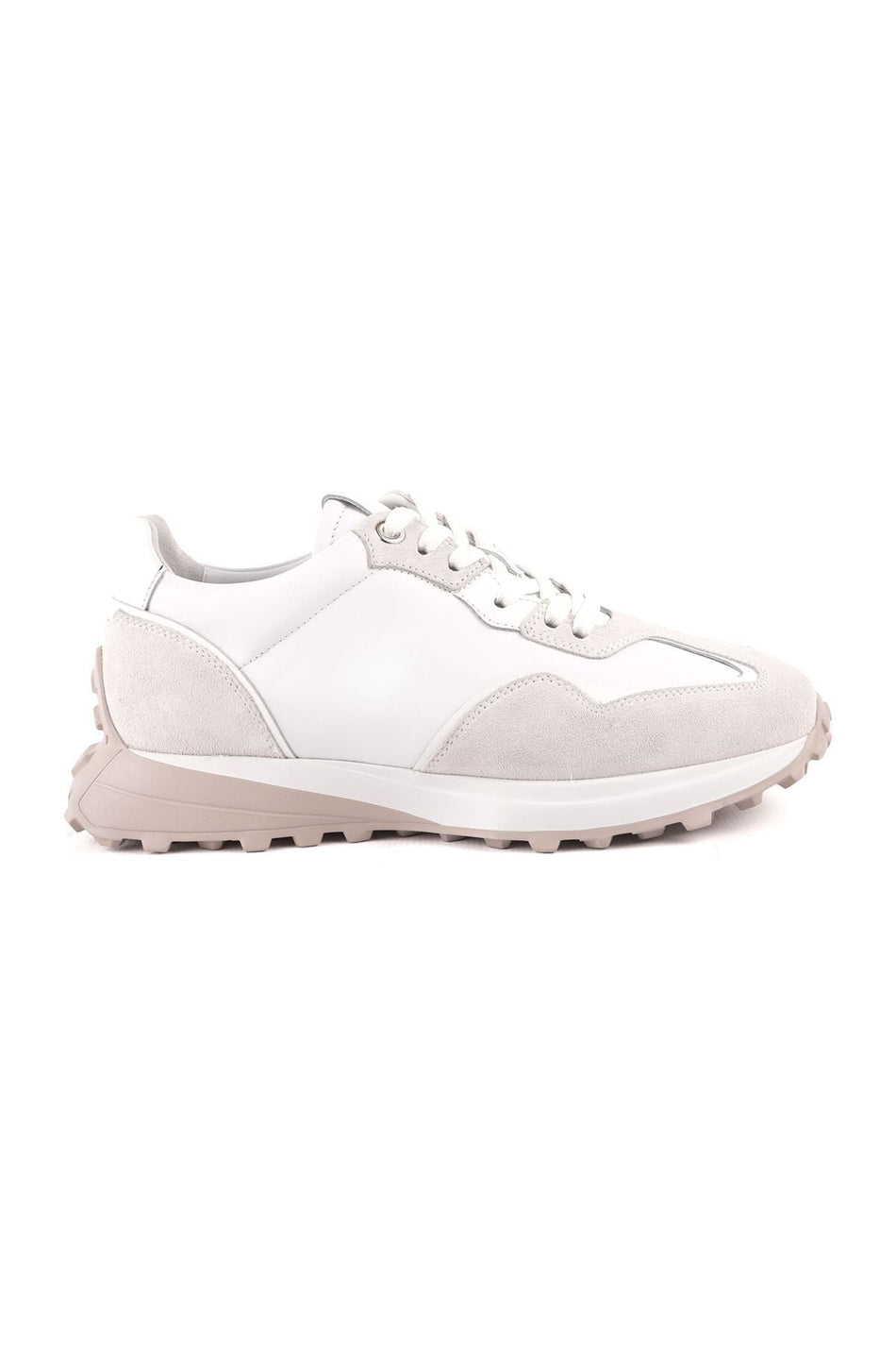L4821 Suede Leather Men's Sneakers White - MALLTURK