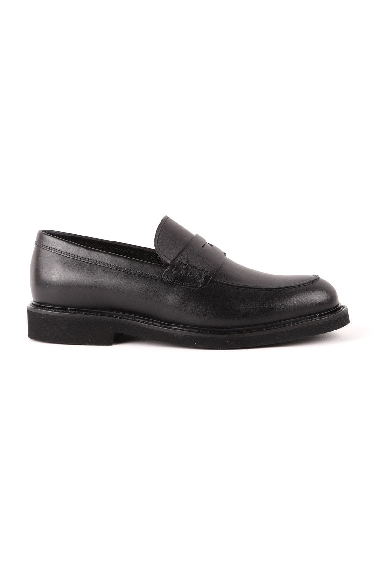 L4841 Loafer Leather Men's Shoes Black - MALLTURK