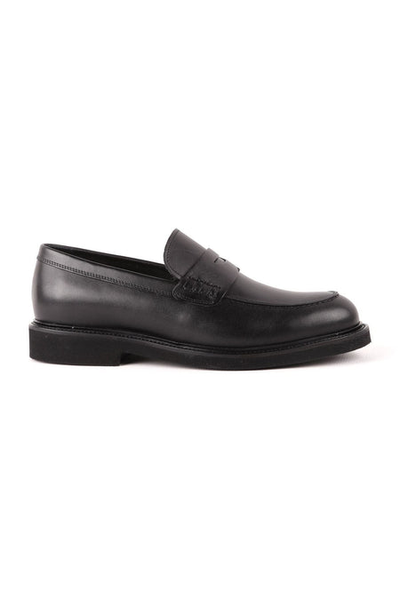 L4841 Loafer Leather Men's Shoes Black - MALLTURK